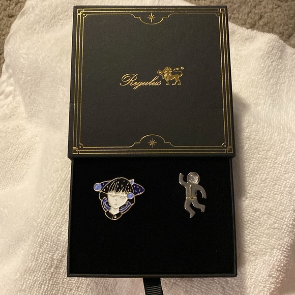 Regulus Meteorite Brooch Set | Iron-Nickel - Astronaut Pin Outer Space Series - Picture 7 of 7